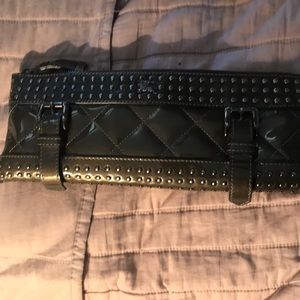 Burberry studded patent leather clutch ....